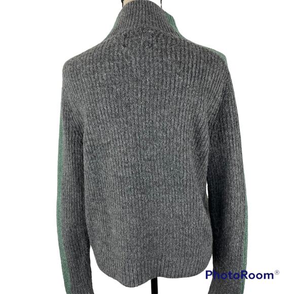 Abercrombie & Fitch Ribbed Sweater Cropped Mock Neck Gray Womens Size Small - Picture 3 of 9